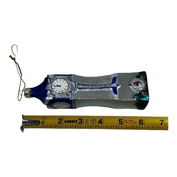 Vintage Disney Clock Tower Christmas Ornament Cinderella Castle Blown Glass - Picture 4 of 4